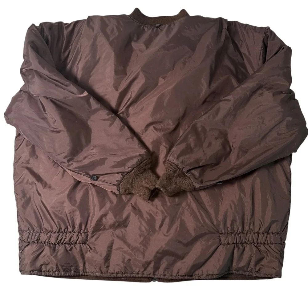 RedHead Mens Chocolate Brown Nylon Bomber Jacket L/G Insulated Pockets‎ Hunting